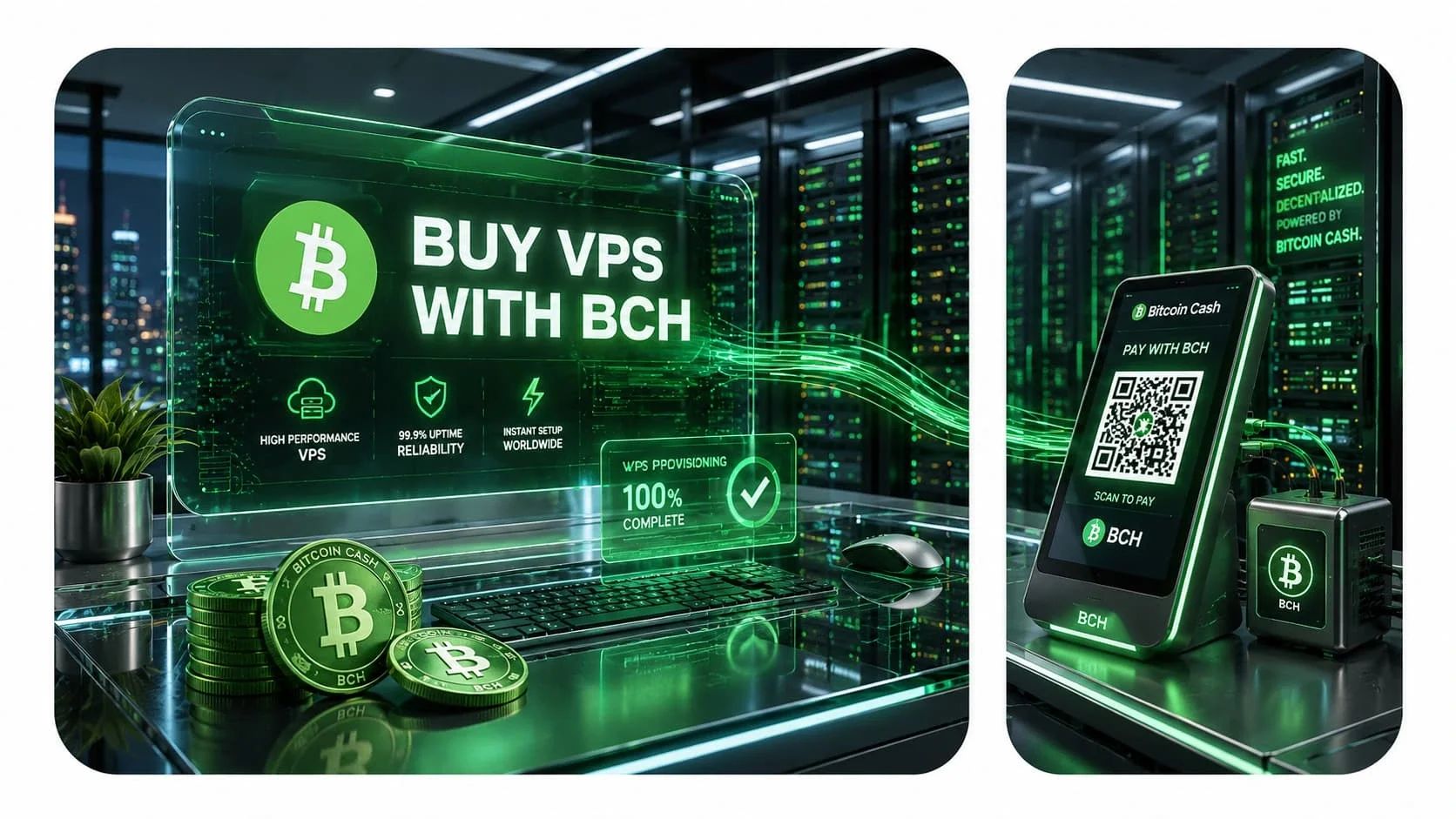 Pay for Linux or Windows VPS with Bitcoin Cash