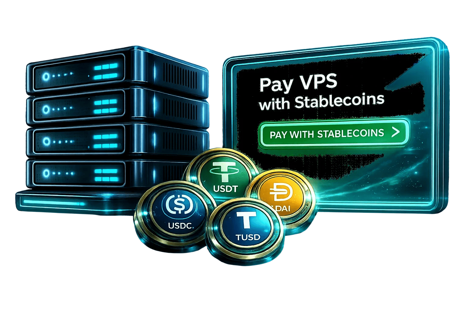 Buy Linux or Windows VPS with USDC and DAI