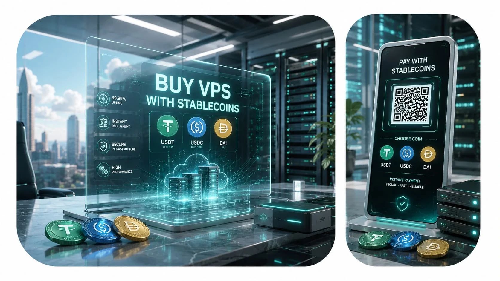 Pay for Linux or Windows VPS with Stablecoins