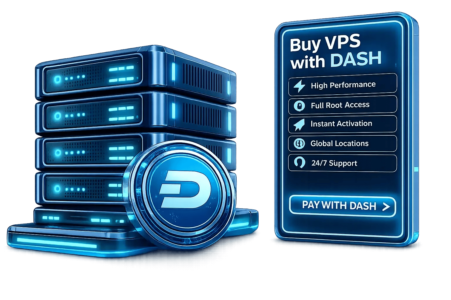 Buy VPS with Dash cryptocurrency