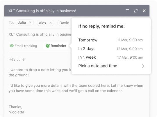 Follow up on time, every time