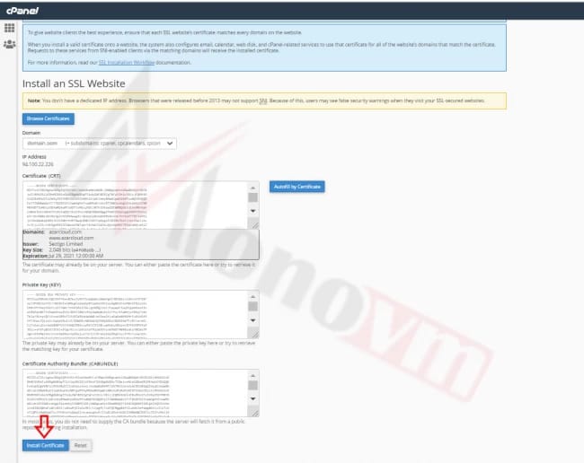 Installing sectigo SSL on CPanel-15