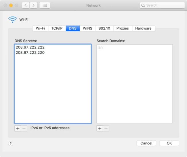 Changing the DNS Servers