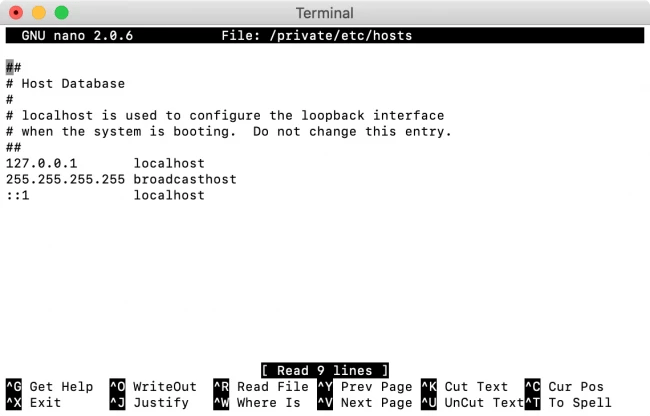 Checking the Local hosts&rsquo; File macOS
