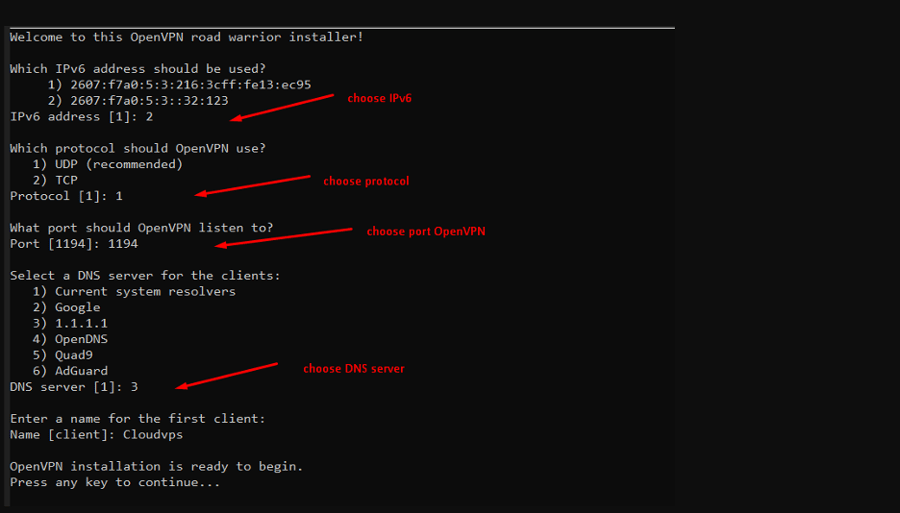 Installing OpenVPN on VPS