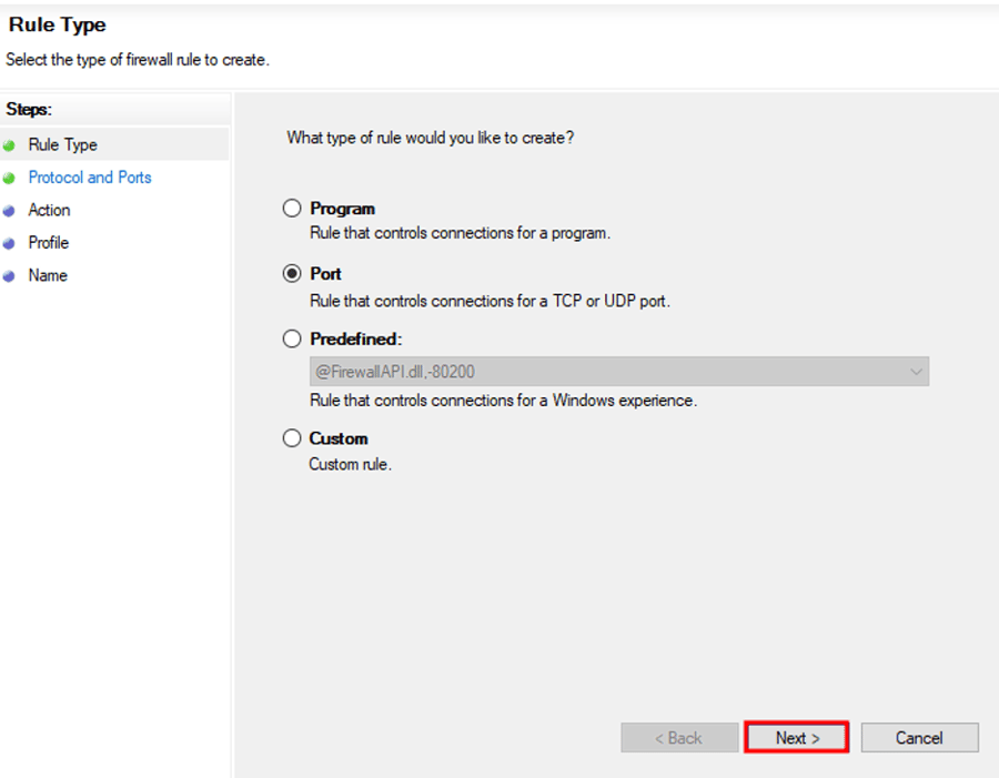 Enable Ports 443 and 8443 on Windows