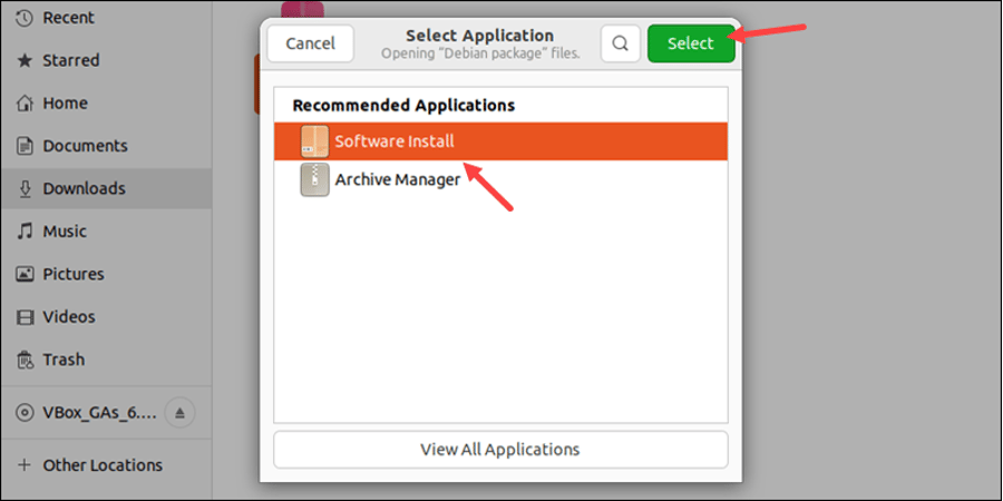 Install deb Files Using GUI