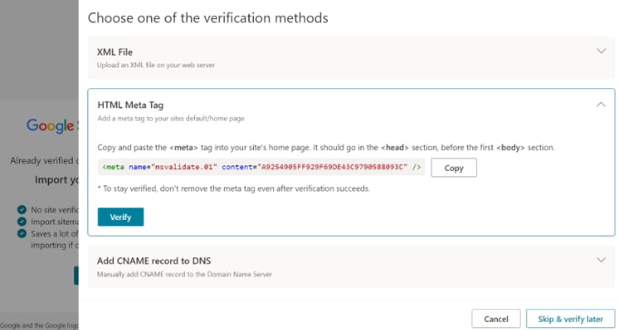 Add Website to Bing Webmaster Tools Using WPCode