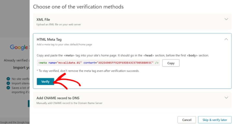 Add Website to Bing Webmaster Tools Using WPCode