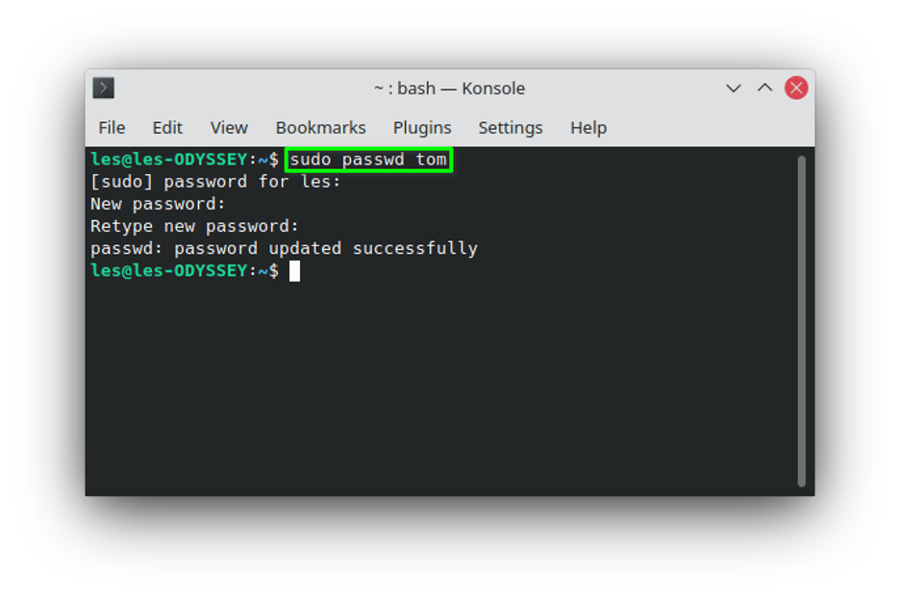 Linux Set User Password Command