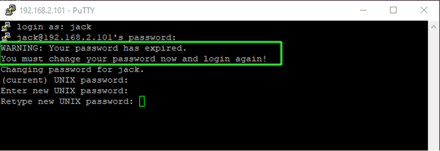 Forcing Linux user to change password at their next login