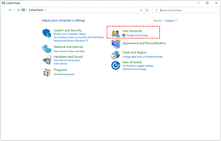 Change password RDO Control Panel