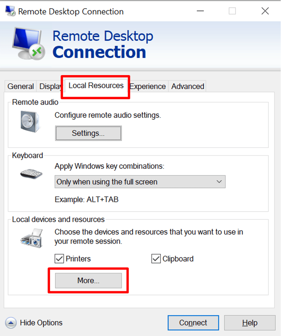 How to copy files with Remote Desktop Connection?