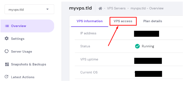 Accessing your VPS via SSH connection