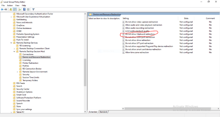Allow clipboard use on the remote server