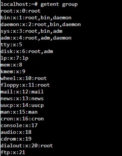 List Groups Using getent
