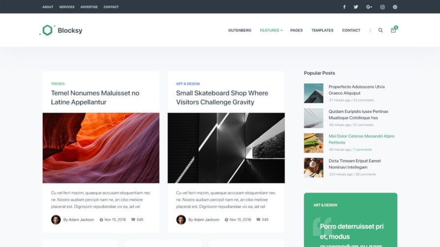 Blocksky wordpress theme