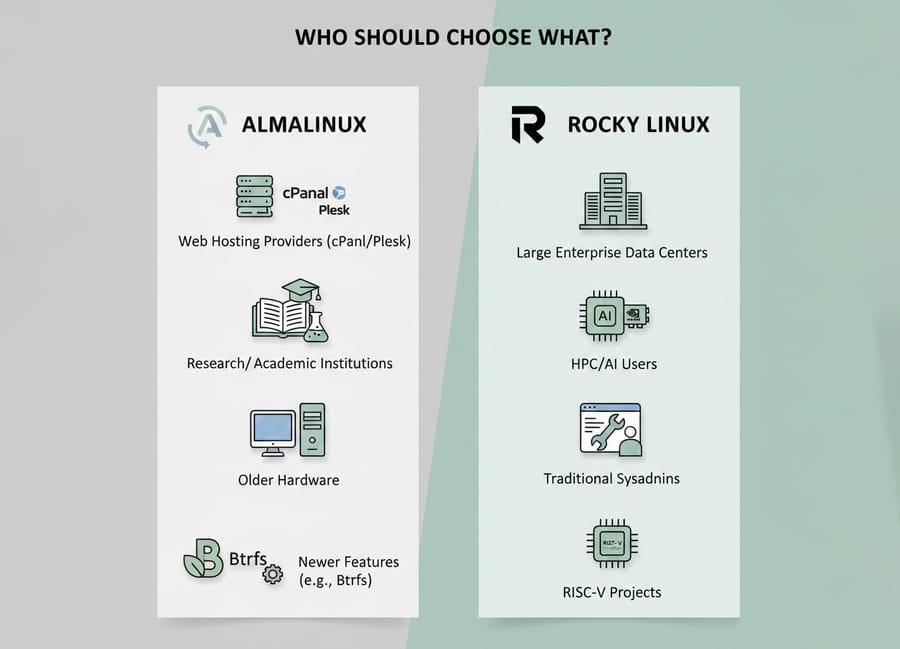 AlmaLinux vs Rocky Linux 2025: Full Comparison & Best Choice 🔥