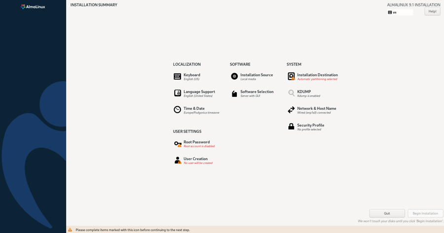 Review the Installation Summary
