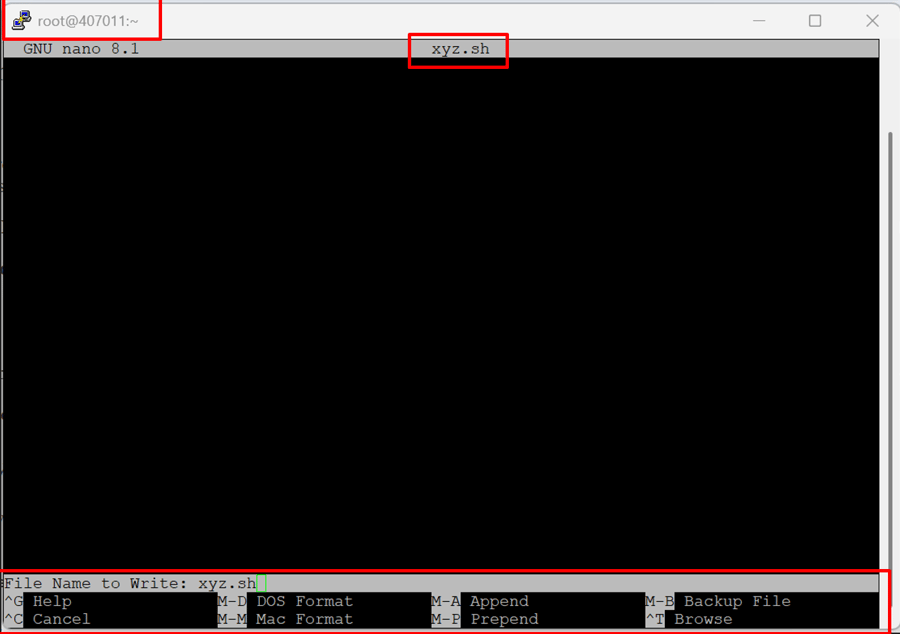 nano text editor