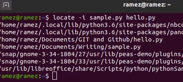 finding files using the locate command