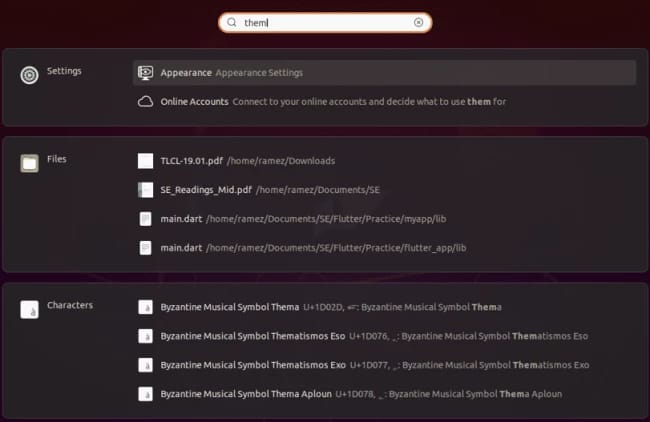 typing them in the search bar