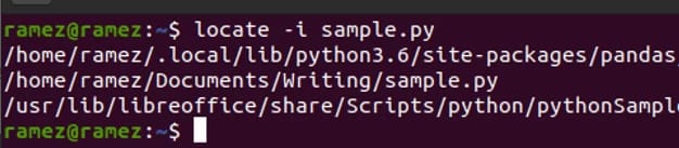 using the locate command
