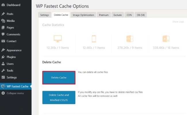 WP Fastest Cache deleting cache