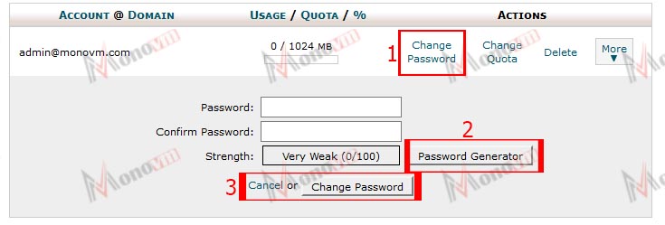 How to change an email account password in cPanel