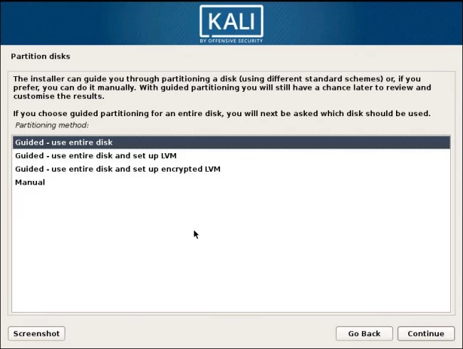 Installing Kali 15