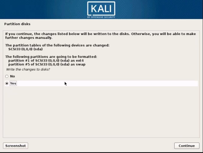 Installing Kali 19