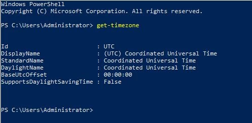 Change and configure timezone with PowerShell