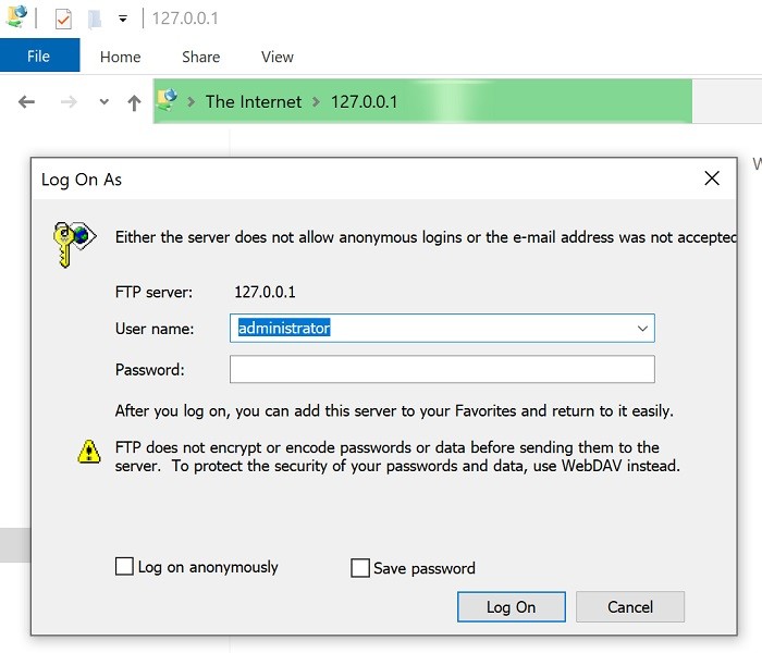 windows ftp server lan windows 10