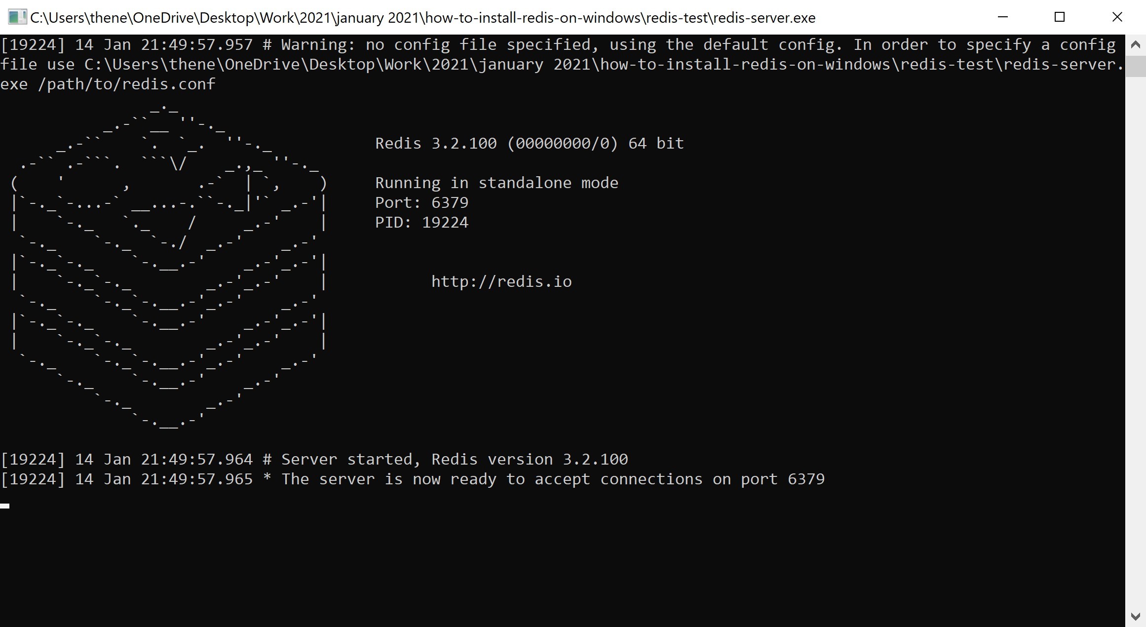 Redis не запускается на windows