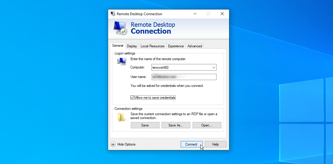 rdp loses connection windows 10