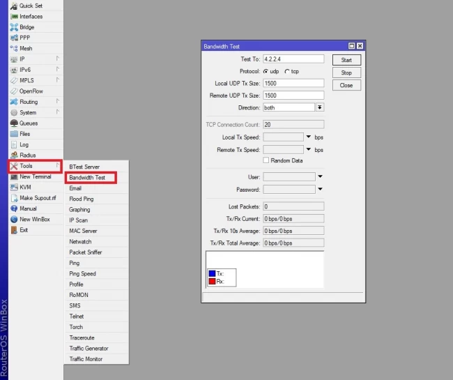 Mikrotik Bandwidth Test Tool