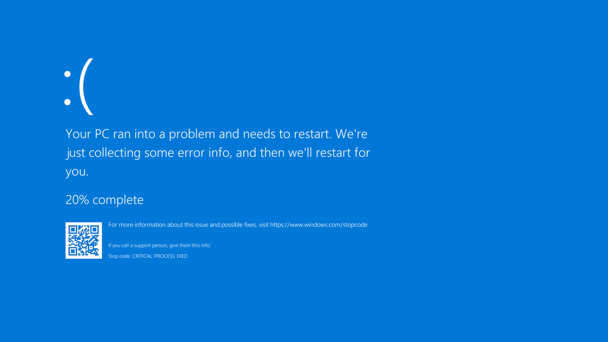 blue screen of death man