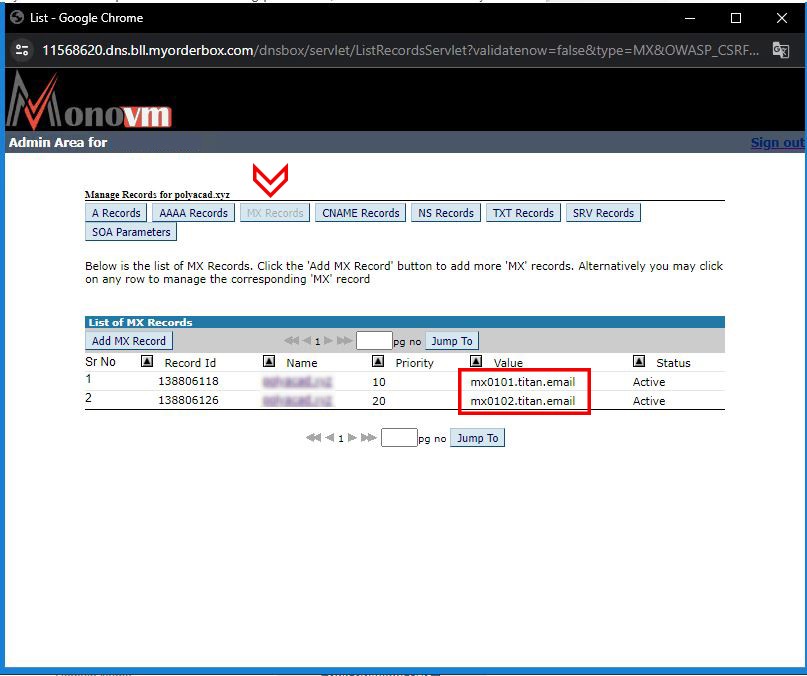 Setting Up Titan Email On Monovm