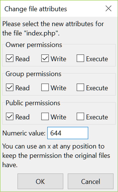Change WP File Permissions Using FTP