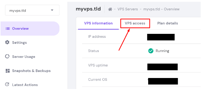 Accessing your VPS via SSH connection