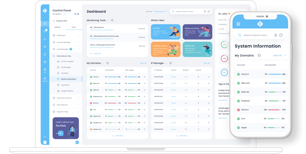 DirectAdmin Dashboard