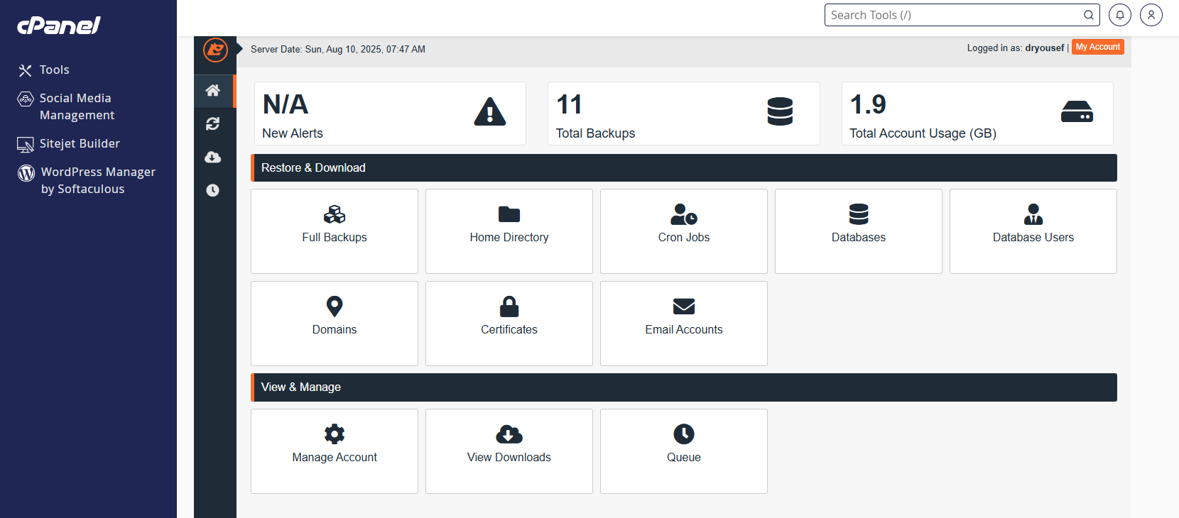 JetBackup cpanel