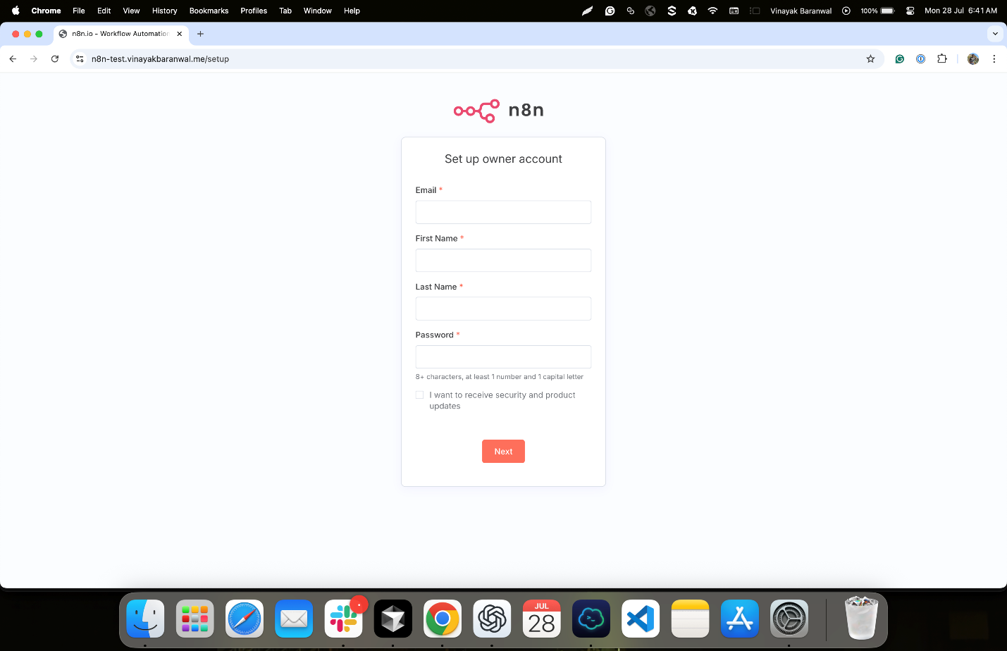Create an Owner Account