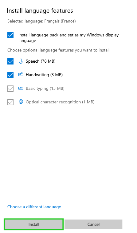 download and install the language files
