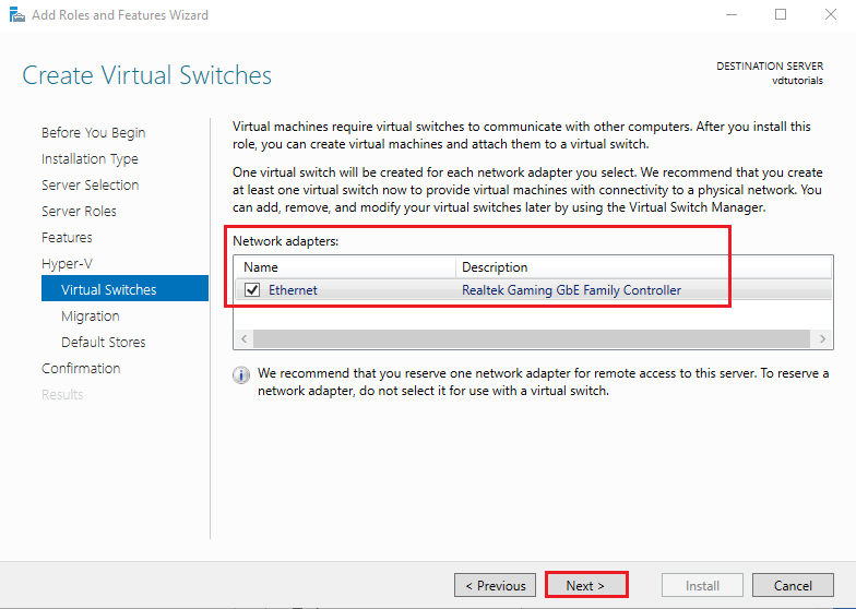 connect to your physical network