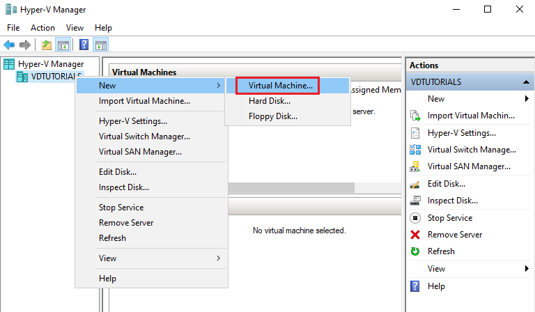 Run the New Virtual Machine Wizard
