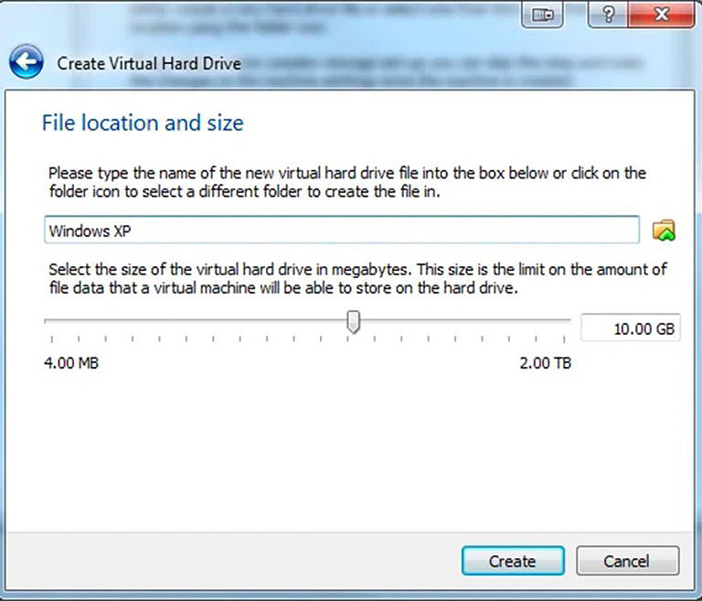 Set the File Location and Size