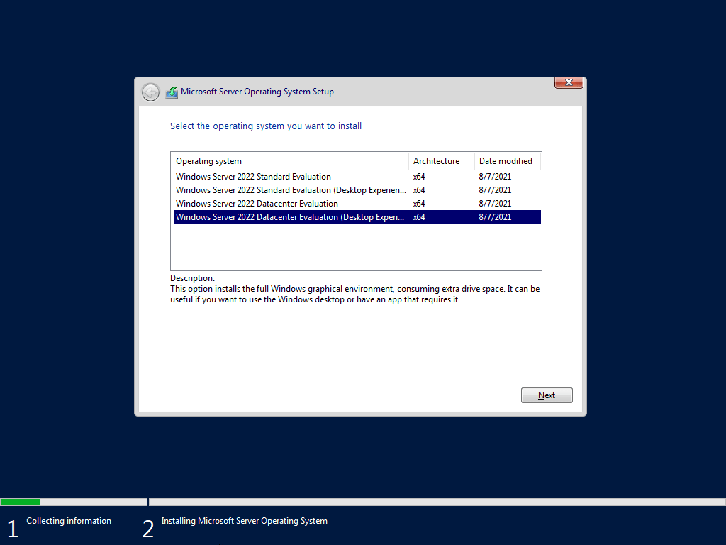 Select Windows Server Edition