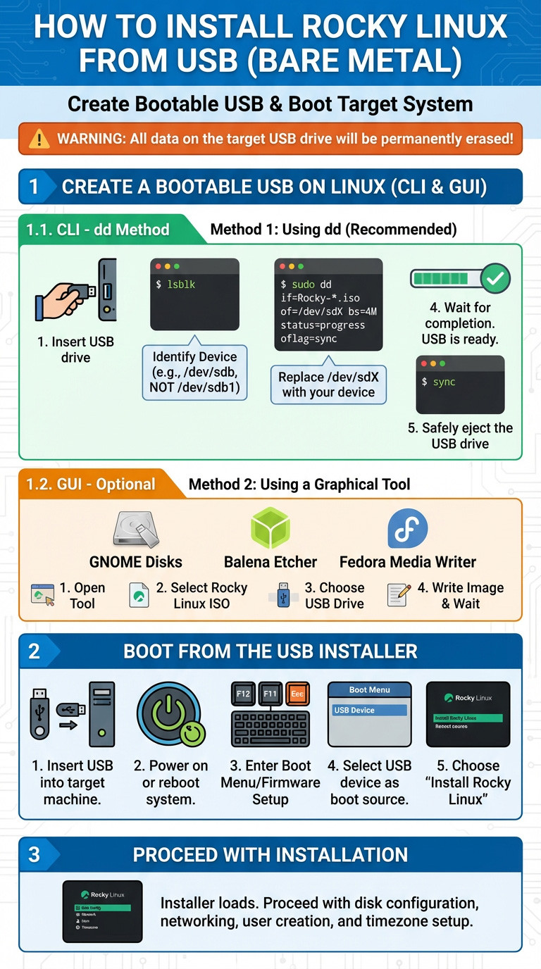 How to Install Rocky Linux from USB