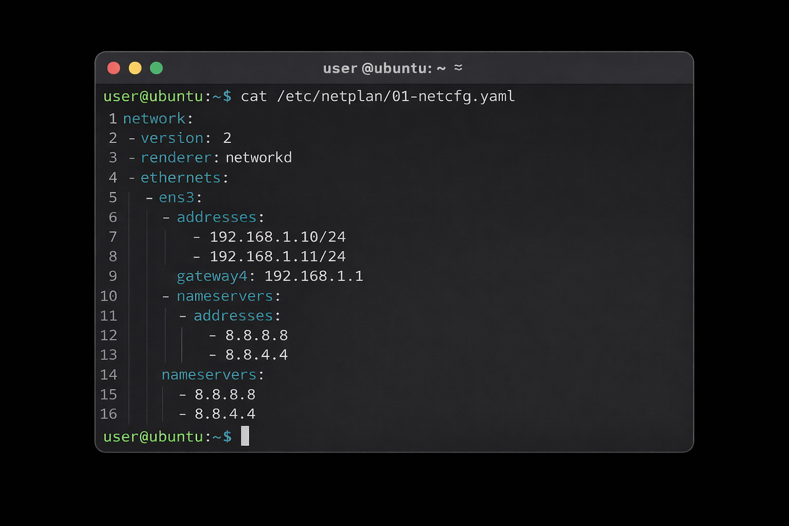 Edit the Netplan Configuration